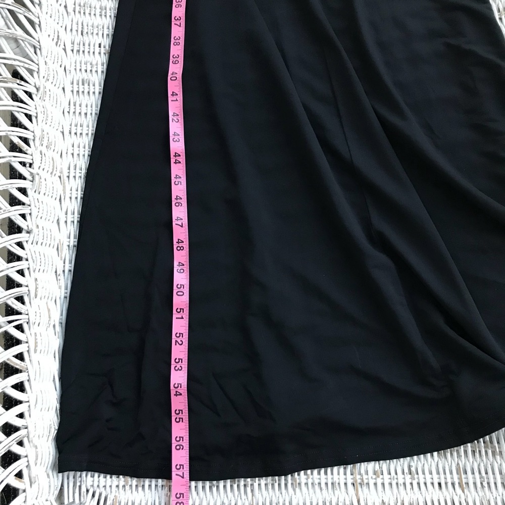 🆕 LAUNDRY Shelli Segal • Black Jersey Racerback Maxi Dress • Size Small - Picture 5 of 9